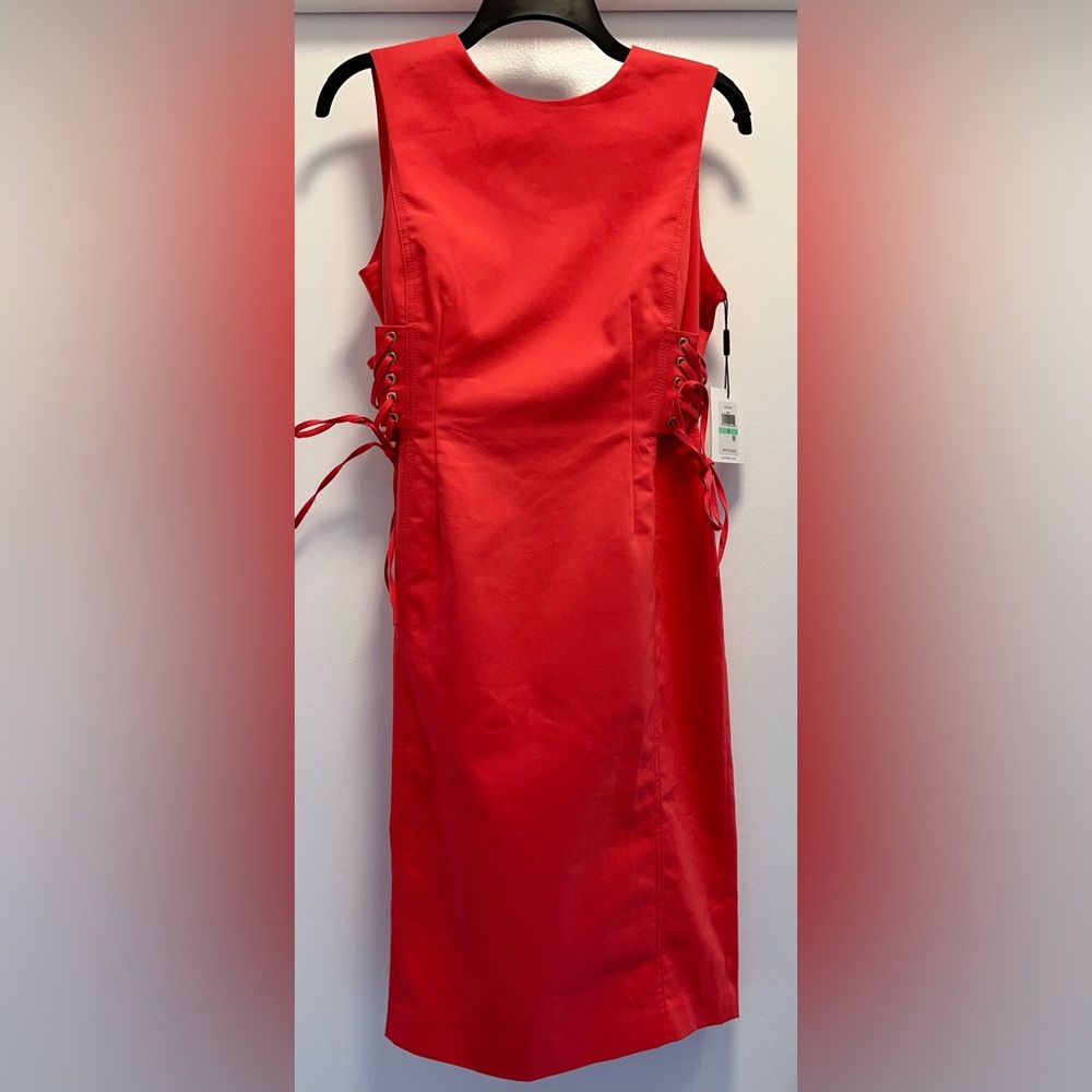 NWT!! Sleeveless CALVIN KLEIN Corset Sheath Dress - Women's size 8 - Coral Pink